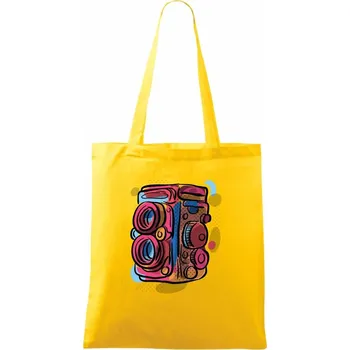 Foťák barevný - dvě čočky - Taška bavlněná - 42 x 38 cm ( Žlutá )