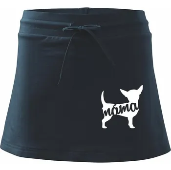Dámská sukně Čivava Máma obrys - Sportovní sukně - two in one - XL ( Námořní modrá (velmi tmavá - téměř černá) )