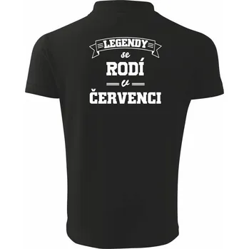 Pánská košile Legendy se rodí v červenci - Polokošile pánská Pique Polo 203 - 4XL ( Černá )
