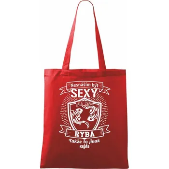 Nákupní taška Nesnáším být sexy - Ryba - Taška bavlněná - 42 x 38 cm ( Červená )