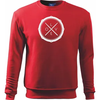 Chlapecké tričko Paličky bicí LOVE - Mikina Essential dětská - 146 cm/10 let ( Červená )