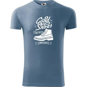 Pánské oblečení Good Shoes - Viper FIT - Pánské zůžené tričko - M ( Denim )