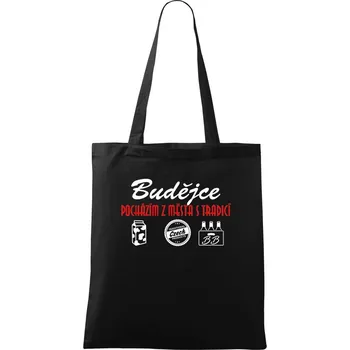 Budějce město s tradicí - Taška bavlněná - 42 x 38 cm ( Černá )