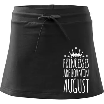 Dámská sukně Princesses are born in August - Sportovní sukně - two in one - XL ( Černá )