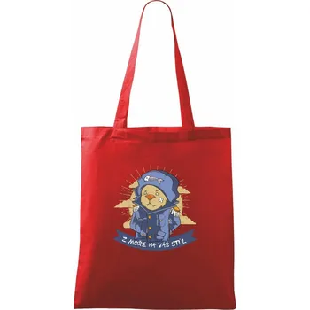 Nákupní taška Z moře na váš stůl - Taška bavlněná - 42 x 38 cm ( Červená )