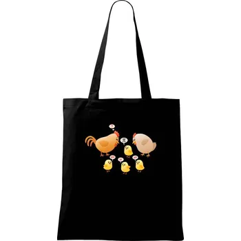 Nákupní taška Chytré kuře (Hana-creative) - Taška bavlněná - 42 x 38 cm ( Černá )