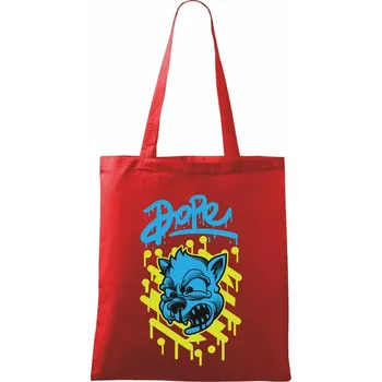 Nákupní taška Sjetá kočka - Taška bavlněná - 42 x 38 cm ( Červená )