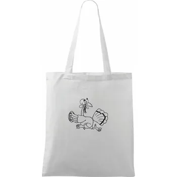 Nákupní taška Vystrašená slepice - Taška bavlněná - 42 x 38 cm ( Bílá )