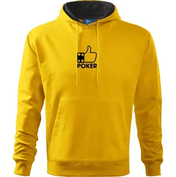 Pánská mikina Poker palec - Mikina pánská Cape s kapucí - S ( Žlutá )