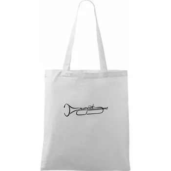 Nákupní taška Trumpet nápis - Taška bavlněná - 42 x 38 cm ( Bílá )