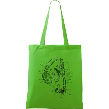 Nákupní taška Nákres sluchátko pro pilota - Taška bavlněná - 42 x 38 cm ( Apple Green )