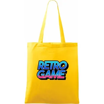 Nákupní taška Retro game nápis barevný - Taška bavlněná - 42 x 38 cm ( Žlutá )