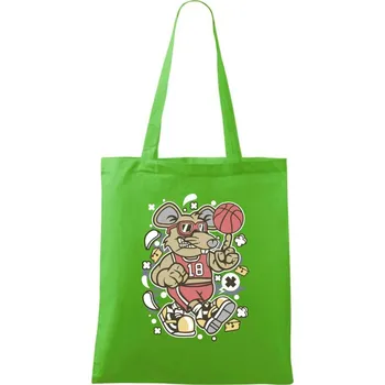 Nákupní taška Myš basketbal - Taška bavlněná - 42 x 38 cm ( Apple Green )