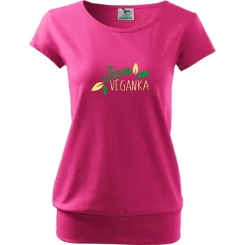 Dámské tričko Jsem vegan / veganka - Volné triko city - XS ( Purpurová )