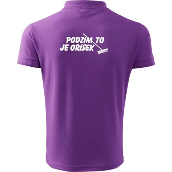 Pánská košile Podzim to je oříšek - Polokošile pánská Pique Polo 203 - 4XL ( Fialová )