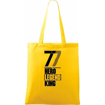 Nákupní taška Hero, Legend, King x Queen 1977 - Taška bavlněná - 42 x 38 cm ( Žlutá )