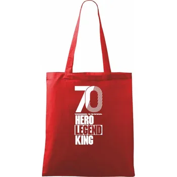 Nákupní taška Hero, Legend, King x Queen 1970 - Taška bavlněná - 42 x 38 cm ( Červená )