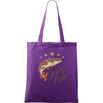 Štika obecná hvězdičky - Taška bavlněná - 42 x 38 cm ( Fialová )