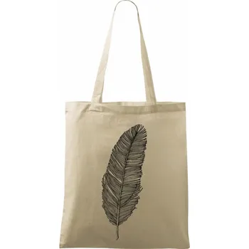 Nákupní taška Pírko černobílé - Taška bavlněná - 42 x 38 cm ( Naturální )