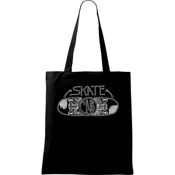 Skate club na šířku - Taška bavlněná - 42 x 38 cm ( Černá )