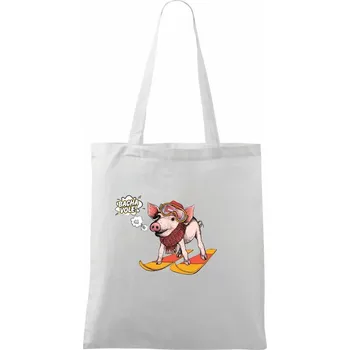 Bacha vole, prase! - Taška bavlněná - 42 x 38 cm ( Bílá )