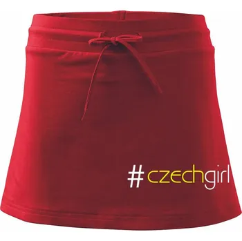 Dámská sukně Hashtag czechgirl - Sportovní sukně - two in one - L ( Červená )
