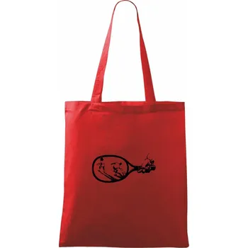 Nákupní taška Lidé v raketě - Taška bavlněná - 42 x 38 cm ( Červená )