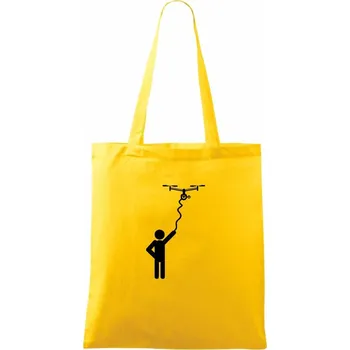 Nákupní taška Dron na kabelu - Taška bavlněná - 42 x 38 cm ( Žlutá )