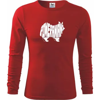 Chlapecké tričko Německý špic - Triko dětské Long Sleeve - 122 cm/6 let ( Červená )