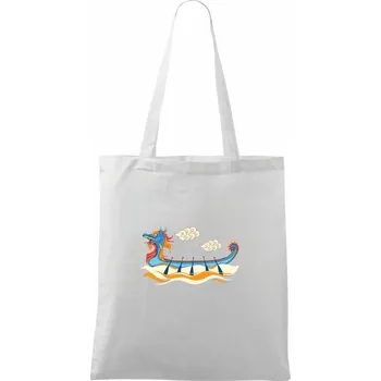 Dračí loď plameny - Taška bavlněná - 42 x 38 cm ( Bílá )