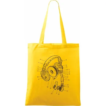 Nákres sluchátko pro pilota - Taška bavlněná - 42 x 38 cm ( Žlutá )