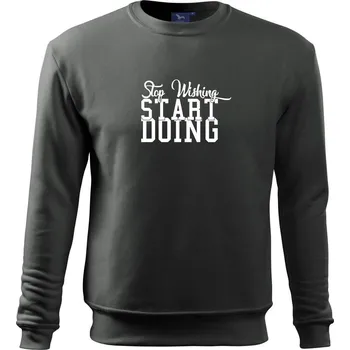 Stop Wishing Start Doing - Mikina Essential dětská - 146 cm/10 let ( Tmavá břidlice (šedá se zeleným nádechem) )