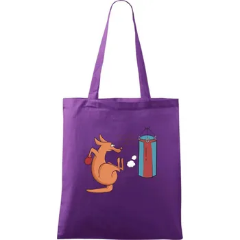 Boxující klokan - Taška bavlněná - 42 x 38 cm ( Fialová )