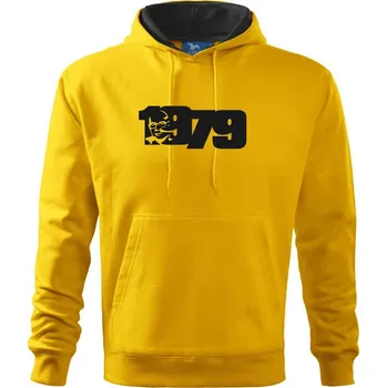 Pánská mikina Husákovo dítě - 1979 - Mikina pánská Cape s kapucí - 2XL ( Žlutá )