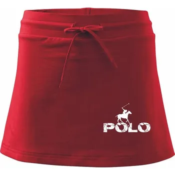 Dámská sukně Polo blesk - Sportovní sukně - two in one - XL ( Červená )