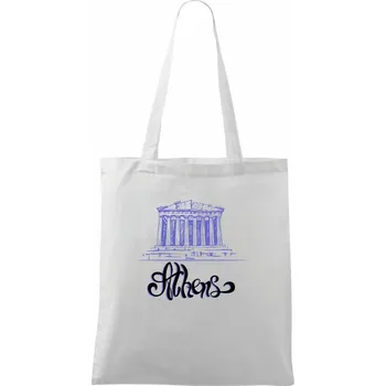 Athens Lettering - Taška bavlněná - 42 x 38 cm ( Bílá )