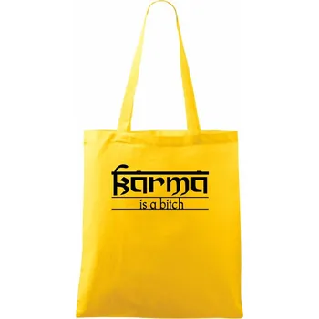 Karma Indický nápis - Taška bavlněná - 42 x 38 cm ( Žlutá )