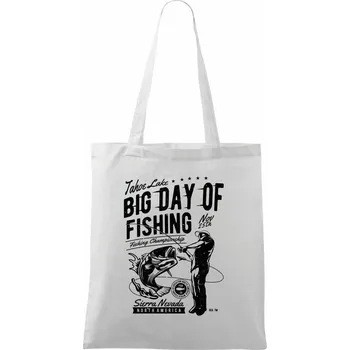 Big Day of Fishing - Taška bavlněná - 42 x 38 cm ( Bílá )