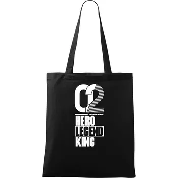 Nákupní taška Hero, Legend, King x Queen 2002 - Taška bavlněná - 42 x 38 cm ( Černá )