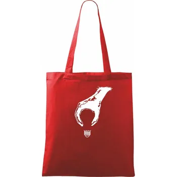 Žárovka - ruka - Taška bavlněná - 42 x 38 cm ( Červená )