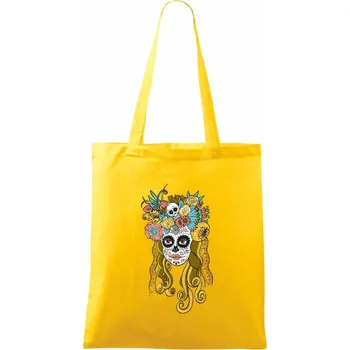 Mexická maska - žena (Pecka design) - Taška bavlněná - 42 x 38 cm ( Žlutá )