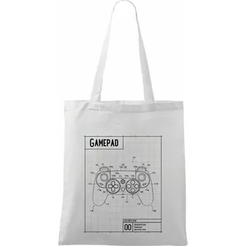 Nákres Gamepad moderní - Taška bavlněná - 42 x 38 cm ( Bílá )