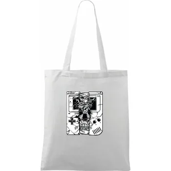 Gameboy Skull - Taška bavlněná - 42 x 38 cm ( Bílá )