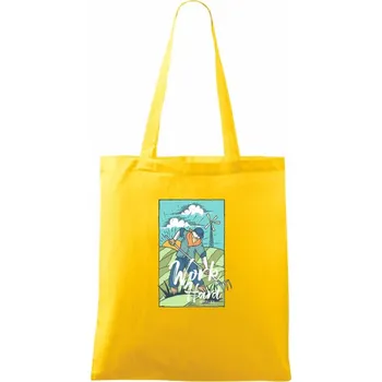 Work Hard Farm - Taška bavlněná - 42 x 38 cm ( Žlutá )