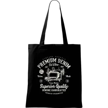 Nákupní taška Premium Denim - Taška bavlněná - 42 x 38 cm ( Černá )