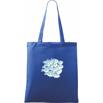Hejno ryb - Taška bavlněná - 42 x 38 cm ( Královská modrá )