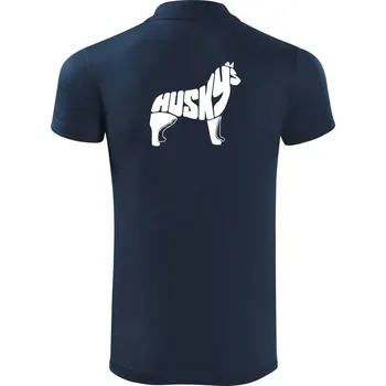 Pánská košile Husky - text v těle - Polokošile Victory sportovní (dresovina) - S ( Námořní modrá (velmi tmavá - téměř černá) )
