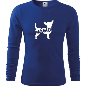 Chlapecké tričko Čivava Máma obrys - Triko dětské Long Sleeve - 134 cm/8 let ( Královská modrá )