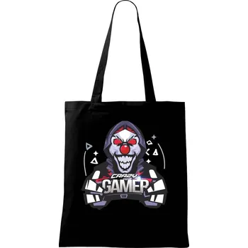 Nákupní taška Crazy gamer - Taška bavlněná - 42 x 38 cm ( Černá )