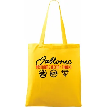 Jablonec město s tradicí - Taška bavlněná - 42 x 38 cm ( Žlutá )